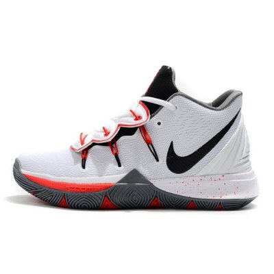 Nike Erkek Kyrie 5 Beyaz / Siyah / Kırmızı / Gri Basketbol Ayakkabısı Türkiye - DMET82N4